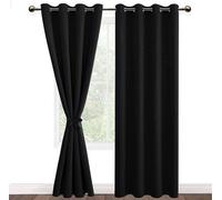 Lot de 2 rideaux chauffants - Protection thermique - 2 pièces - Noir - 132 x 245 cm