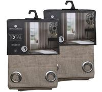 Lot de 2 Rideaux de salon occultants - 140 x 260 cm - Beige