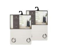 - Lot de 2 Rideaux en polyester modèle Léon - 140 x 260 cm - Blanc Ivoire - Léon