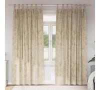 Lot de 2 rideaux en velours crème - 225 x 140 cm - Occultants - Avec isolation thermique - Brise-vue - Pour salon, chambre à coucher, chambre d'enfant et bureau - Design moderne