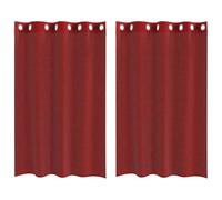 Lot de 2 rideaux en voile avec œillets, bordeaux, 140 x 175 cm, 100 % polyester, semi-transparent, pour salon, chambre à coucher, cuisine, brise-vue léger et décoration de fenêtre décorative