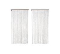 Toilinux Rideaux fils décoratifs – Lot de 2 – 90 x 200 cm – Beige