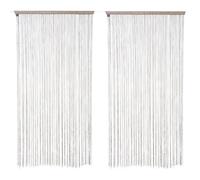 Lot de 2 rideaux fils décoratifs - 90 x 200 cm - Beige