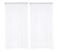 Lot de 2 rideaux fils décoratifs - 90 x 200 cm - Blanc