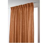 Lot de 2 rideaux galon fronceur ""Gaïa"" 140 x 240 cm ""Gaze de Coton"" l'Effet Papillon - Gaia Abricot - 2 panneaux 140 x 240 cm