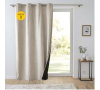 Lot de 2 rideaux isolants thermiques Polarchic velours relief 140 x 260 cm - Sable