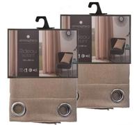 Lot de 2 Rideaux isolants Tim 8 œillets - 140 x 260 cm - Couleur lin