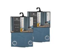 Lot de 2 Rideaux Lilou - 140 x 260 cm - Bleu canard