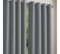 Lot de 2 Rideaux obscurcissants Unis avec 8 œillets - 135x240 cm - Gris Moyen - Isolation Thermique été/Hiver - Entretien Facile