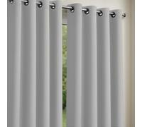 Lot de 2 Rideaux obscurcissants Unis avec 8 œillets - 135x240 cm - Gris Perle - Isolation Thermique été/Hiver - Entretien Facile
