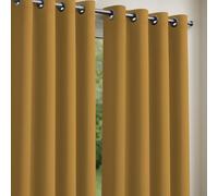 Lot de 2 Rideaux obscurcissants Unis avec 8 œillets - 135x240 cm - Jaune Safran - Isolation Thermique été/Hiver - Entretien Facile