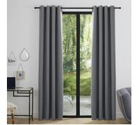Lot de 2 Rideaux occultant 140 x 260 cm ""Night"" Granite
