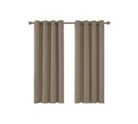 Lot de 2 Rideaux Occultant Taupe à Oeillets Rideau Thermique pour Porte d'Entrée 132x138cm pour Enfants Chambre Salon Décoration Isolation