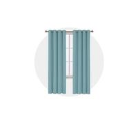 Lot de 2 Rideaux Occultant Thermique à Oeillet 140x270cm Intérieur Salon Rideau Bleu Ciel Décoratif Anti Chaleur Cuisine Bureau Balcon