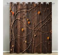 Lot de 2 Rideaux Occultants à Œillets 140x200 cm Lierre sur Bois