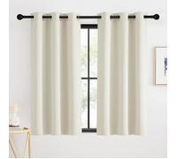 Lot de 2 rideaux occultants à œillets 90 x 140 cm en polyester beige clair 230 g/m² - isolation thermique