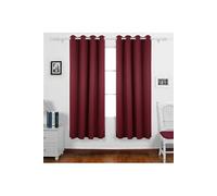 Lot de 2 Rideaux Occultants à Oeillet Rideau Isolant Thermique Rideau Occultant Enfant 132x213cm Rouge