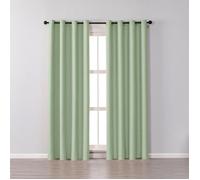 Lot de 2 Rideaux Occultants à Oeillets Isolant Thermique Design Moderne Pour Salon et Chambre 132 x 160 cm Vert 2 Pièces