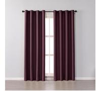 Lot de 2 Rideaux Occultants à Oeillets Isolant Thermique Design Moderne Pour Salon et Chambre 132 x 160 cm Bordeaux 2 Pièces
