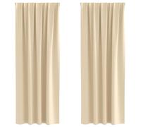 Lot de 2 rideaux occultants avec anneaux - Crème - 225 x 140 cm - En polyester - Pour salon, chambre à coucher - Blocage de la lumière de 80 % à 90 % - Système de suspension polyvalent pour brise-vue