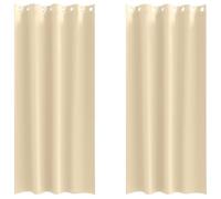 Lot de 2 rideaux occultants avec anneaux - Crème - 225 x 140 cm - Polyester - Blocage de la lumière de 80 % à 90 % - Suspension polyvalente avec œillets et passants - Pour salon, chambre à coucher