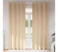 Lot de 2 rideaux occultants avec anneaux - Crème - 245 x 140 cm - En polyester - Avec œillets et passants - Pour salon, chambre à coucher, chambre d'enfant, porte de balcon, opaques, occultants
