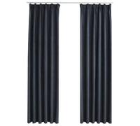 Lot de 2 rideaux occultants avec crochets, anthracite, 140 x 245 cm, opaques, isolants, occultants, aspect daim, pour salon, chambre à coucher, chambre d'enfant, lavable en machine