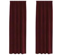 Lot de 2 rideaux occultants bordeaux 140 x 260 cm en velours avec passants, opaques, isolants thermiques, insonorisants, parfaits pour salon, chambre à coucher, chambre d'enfant et porte de balcon
