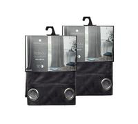 - Lot de 2 Rideaux occultants en polyester effet velours - Gris foncé - 140 x 260 cm - DOLCE