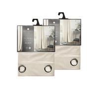 - Lot de 2 Rideaux occultants en polyester effet velours - Ivoire - 140 x 260 cm - DOLCE