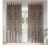 Lot de 2 rideaux occultants en velours avec isolation thermique et brise-vue pour salon, chambre à coucher, bureau, 245 x 140 cm, cappuccino