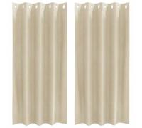 Lot de 2 rideaux occultants, en velours, crème, 140 x 175 cm, avec œillets, opaques, insonorisants, isolants, pour salon, chambre à coucher, chambre d'enfant, décoration moderne