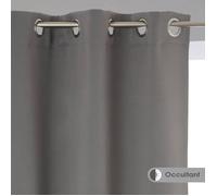 Lot de 2 rideaux occultants gris 135x240cm - Atmosphera Créateur d'intérieur