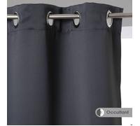 Lot de 2 rideaux occultants gris ardoise 135x240cm - Atmosphera Créateur d'intérieur