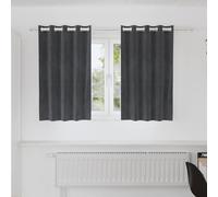 Lot de 2 rideaux occultants, gris clair, en velours, 140 x 140 cm, avec œillets et passants, opaques et thermiques, pour salon, chambre à coucher, chambre d'enfant, rideaux modernes avec isolation