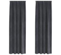 Lot de 2 rideaux occultants gris clair en velours, 140 x 260 cm, opaques, avec passants, pour salon, chambre à coucher, chambre d'enfant, rideaux thermiques, isolants et insonorisants, pour fenêtre