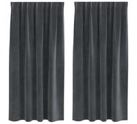 Lot de 2 rideaux occultants, gris clair, velours, 140 x 175 cm, avec passants, pour salon, chambre à coucher, chambre d'enfant, opaques, isolants, insonorisants, modernes, thermiques, assombrissants