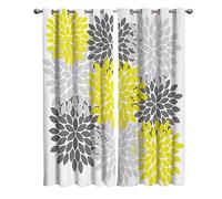 Lot de 2 rideaux occultants gris et jaune pour grande fenêtre, salle de bain, chambre à coucher, extérieur et intérieur, 100 x 245 cm