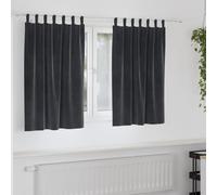 Lot de 2 rideaux occultants gris foncé 140 x 140 cm en velours avec passants en tissu, opaques, isolants, protection phonique pour salon, chambre à coucher, chambre d'enfant, rideaux modernes