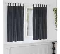 Lot de 2 rideaux occultants, gris foncé, velours, 140 x 175 cm, avec passants en tissu, opaques, isolants thermiques, insonorisants, pour salon, chambre à coucher, chambre d'enfant, rideau moderne