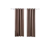 Lot de 2 Rideaux Occultants Isolant Thermique Fenetre Isolant Thermique Curtain Oeillet Rideau Occultant pour Chambre Fille 132x213cm Taupe