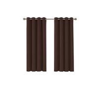 Lot de 2 Rideaux Occultants Isolant Thermique Rideau Occultant Oeillet Rideau pour Livingroom 132x160cm Chocolat