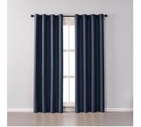 Lot de 2 Rideaux Occultants Thermique à Oeillet Solide Décoration de Fenêtre Pour Chambre 100 x 200 cm Bleu Fonce