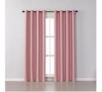 Lot de 2 Rideaux Occultants Thermique à Oeillet Solide Décoration de Fenêtre Pour Chambre 150 x 250 cm Rose