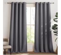 Lot de 2 rideaux occultants thermiques PONY DANCE (140x240 cm), isolants anti-froid/chaleur, œillets métalliques, gris
