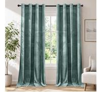 Lot de 2 rideaux occultants Ystyle en velours vert 145x140 cm, isolant thermique, 8 œillets métalliques, pour salon et chambre