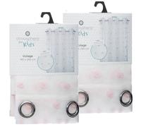 Lot de 2 Rideaux pour chambre d'enfant avec pompons Lilo - 140 x 240 cm - Rose