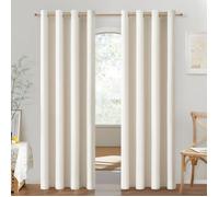 Lot De 2 Rideaux Semi Occultants 140X240 Cm Beige Clair, Rideaux Thermiques Isolants Anti Froid Et Chaleur Pour Salon Chambr[RO51]