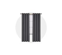 Lot de 2 Rideaux Thermique à Oeillet 140x270cm Gris Fonce Isolant Occultant de Porte Cuisine Salle Balcon Fenêtre Salon Rideau Chambre Enfant