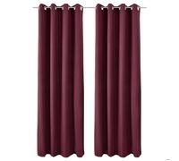 Beautissu Lot de 2 Rideaux Thermique Isolant à Oeillets | 140x245cm Bordeaux rideau à oeillet occultant voilage salon Amelie TO